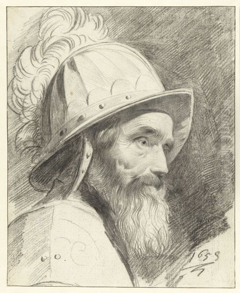 Bust of a warrior with a helmet - view 1