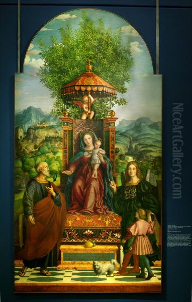 Madonna dell'ombrello by Girolamo dai Libri, Museo Castelvecchio - view 1