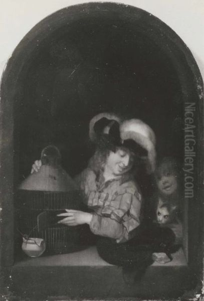 A Boy with a Bird-Cage - view 1