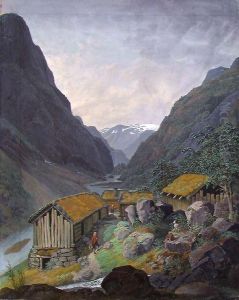 View of Hjelmodalen in Eidfjord, Hardanger
