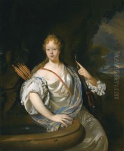 Portrait of a woman as the Goddess Diana by Adriaen Van Der Werff