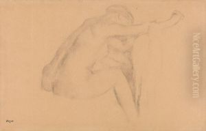 Female Nude Seated by Edgar Degas