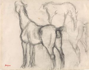 Studies of horses by Edgar Degas