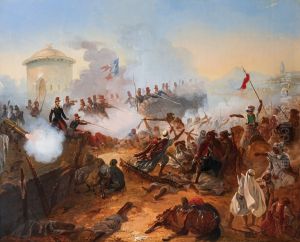Defense heroique du capitaine Lelievre a Mazagran by Jean-Adolphe Beauce