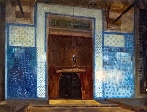 Interieur de la mosquee Rustem Pacha de Constantinople by Albert Aublet
