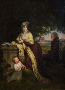 Autoritratto con la moglie e i due figli