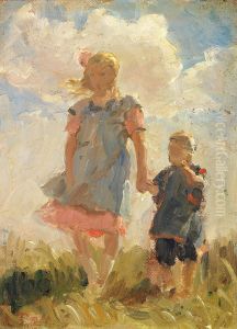 Born i klitterne pa Skagen. by Laurits Tuxen