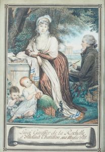 Self-portrait of the artist with his wife Pauline Chatillon and his children Self-portrait of the artist with his wife Pauline Chatillon and his children