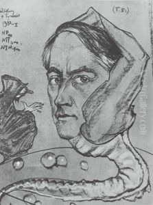 Autoportret z ogonem skorpiona by Stanislaw Ignacy Witkiewicz (Witkacy)