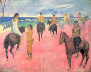 Cavaliers sur la plage (II) by Paul Gauguin