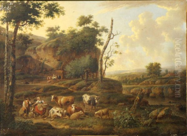 Paysage avec figures et animaux. - view 1