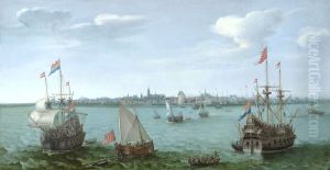 Ships before Hoorn by Hendrick Cornelisz Vroom