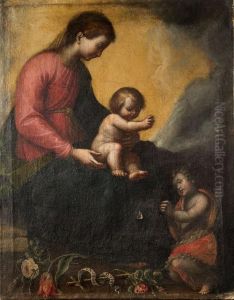 Madonna Con Bambino E San Giovannino by Orsola Maddalena Caccia