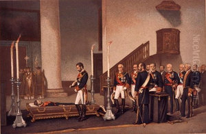 El rey Amadeo I contemplando el cadaver del general Prim El rey Amadeo I contemplando el cadaver del general Prim