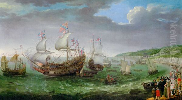 The embarkation of the Elector Palatinate Frederick V in the 'Prince Royal' at Dover, 25 April 1613 - view 1