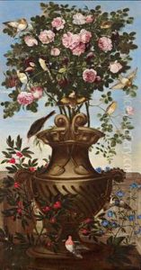 Ito Natura Morta Con Fiori E Uccellini by Orsola Maddalena Caccia