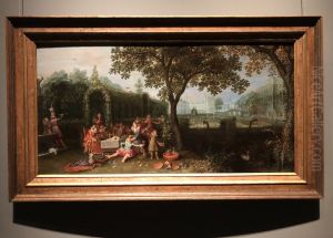 Elegant company in a garden Elegant company in a garden