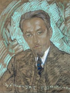 Male portrait by Stanislaw Ignacy Witkiewicz (Witkacy)