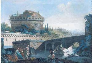 Pont Sur Le Tibre Pres Du Chteau Saint-ange by Francesco Caccianiga