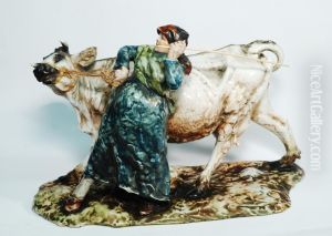 "contadina Con Mucca" by Guido Cacciapuoti