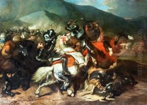 La bataille de Bauge - 22 mars 1421 by Alfred De Dreux