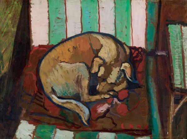 Chien endormi sur un coussin - view 1