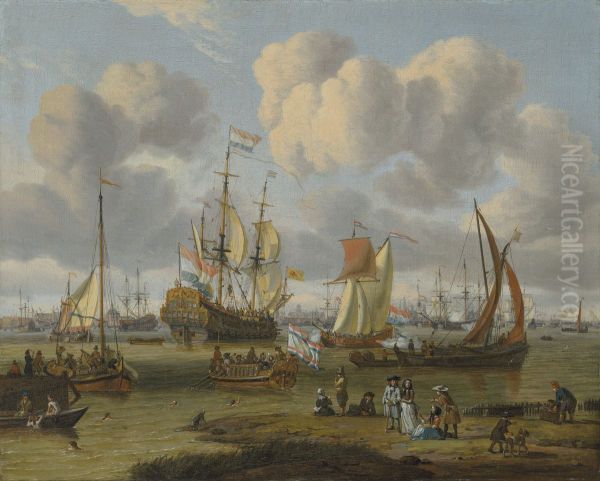 Schepen op het IJ voor Amsterdam - view 1