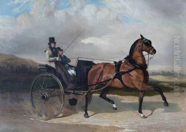 Baron Lionel de Rothschild (1808-1879), in a Gig Drawn by a Chestnut Stallion - view 1