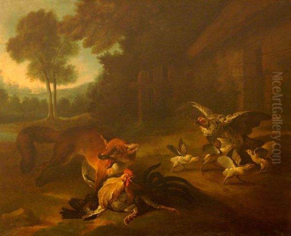 A Fox in the Farmyard - view 1