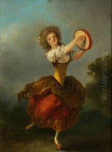 A Dancer with a Tambourine by Jean-Frederic Schall