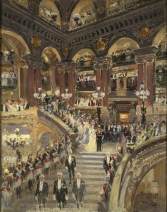 L'arrivee du Roi George V et de la Reine Mary a l'opera, Paris, 22 avril 1914 by Eugene Louis Gillot