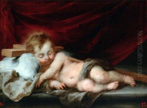 The Infant Christ Asleep on the Cross by Bartolome Esteban Murillo
