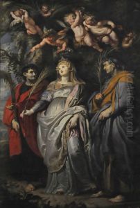 Flavia Domitilla van Terracina, Nereus en Achilleus by (studio of) Rubens, Peter Paul