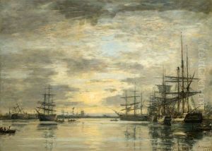 Le bassin de L'Eure au Havre by Eugene Louis Boudin