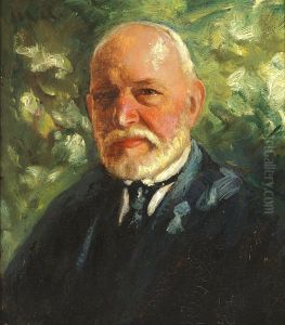 Portraet af en aeldre herre med hvidt skaeg.