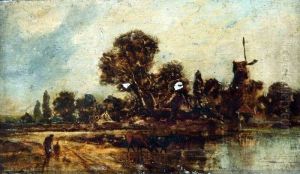 Landscape with a Mill (2) by Charles-Francois Daubigny