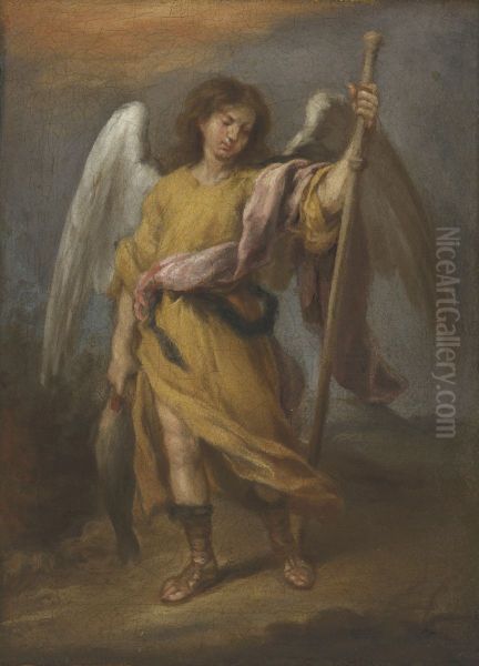 Angel Raphael with a fish - view 1