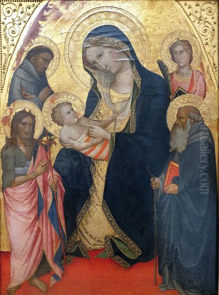 Maria mit dem Kind und den Heilige Johannes der Taufer, Franziskus, Antonius Abbas und einer weiblichen Martyrerin - view 1