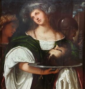 Salome mit dem Haupt Johannes des Taufers by Gerolamo Romanino