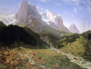 Wetterhorn by Ernst Ferdinand Oehme