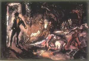 Don Juans Begegnung mit dem steinernen Gast by Max Slevogt