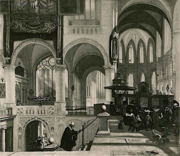 Interior of a Gothic Church - view 1