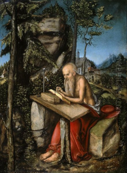 St. Jerome in Rocky Landscape - view 1
