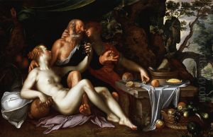 Loth und seine Tochter by Joachim Wtewael (Uytewael)