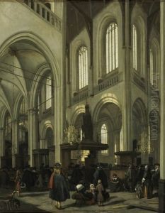 Innenansicht der Nieuwe Kerk zu Amsterdam by Emanuel de Witte
