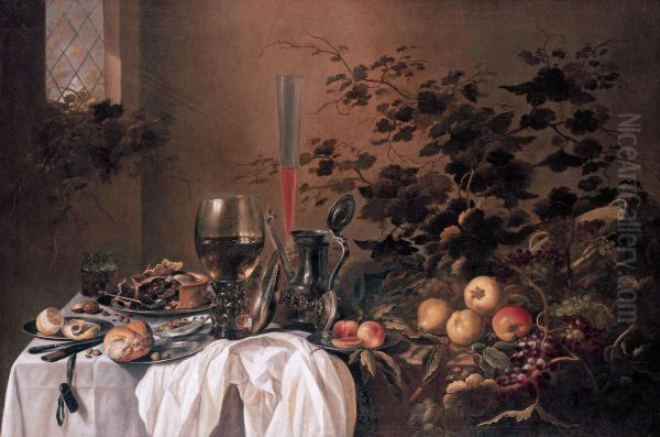 Stilll life with tumblers and fruit - view 1