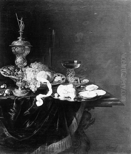 Stilleben mit Pokal, Glasern und Fruchten - view 1