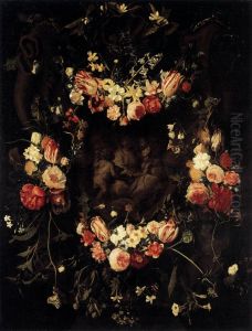 Floral Wreath with Relief after Quellinus