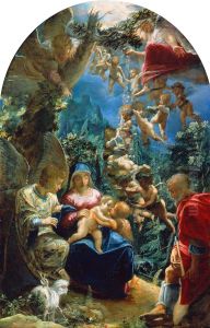 The Holy Family with the infant John the Baptist and angels The Holy Family with the infant John the Baptist and angels