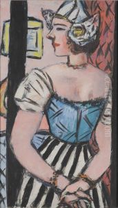 Hollanderin in gestreiftem Rock by Max Beckmann